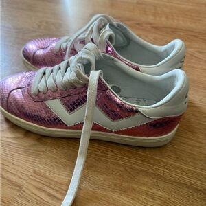 Stuart Weitzman Pink and White Sneakers Low-Top Design